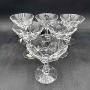 Vintage Champagne Tall Sherbet Stemware by Crystal Clear Industries Set of 6
